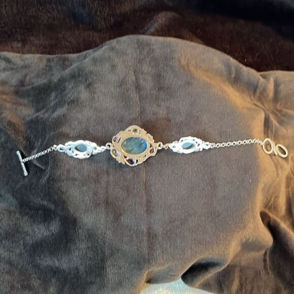 Karis Malagasy Labradorite Multi Gemstone Clelestial Garden Bracelet, Platinum - Picture 10 of 17